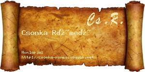 Csonka Rómeó névjegykártya