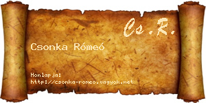 Csonka Rómeó névjegykártya