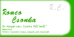 romeo csonka business card